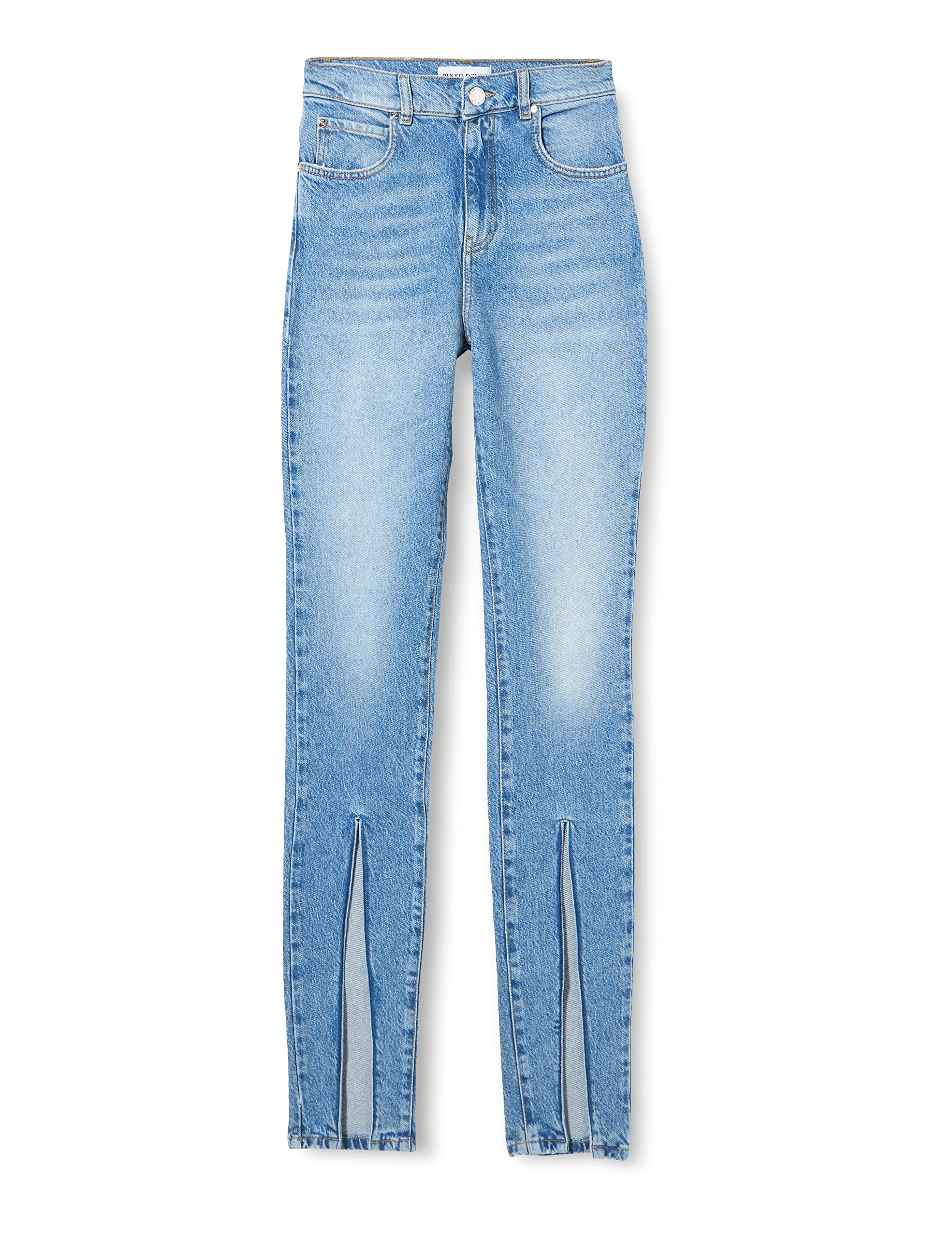 Pinko Damen Sissy Slim Denim Jeans Mit Marmor-Effekt – Stylischer Slim-Fit Für Jeden Anlass