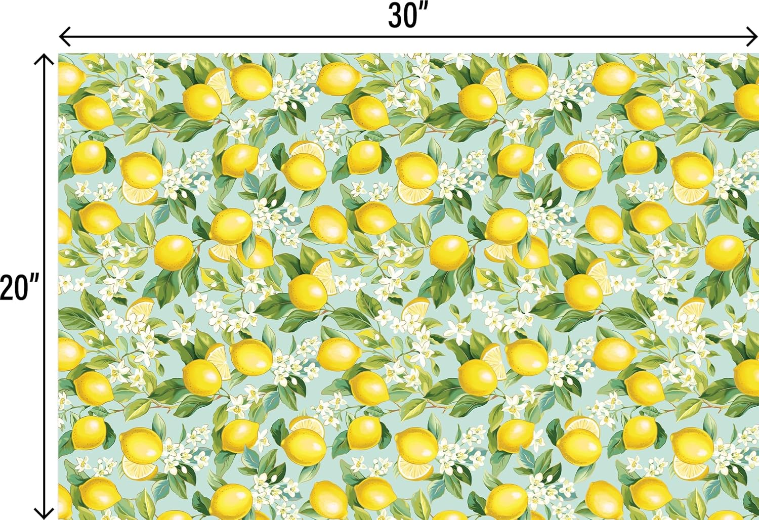 Jillson & Roberts Printed Unfolded Gift Tissue 20" x 30", Lemon Tree, 240 Sheets