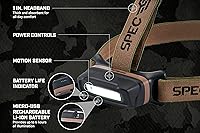 Vista 5 de Spec Ops Tools - Linterna frontal LED recargable con luz extraíble, 280 lúmenes, impermeable, diadema ajustable, 2 modos de luz, 3% donado a