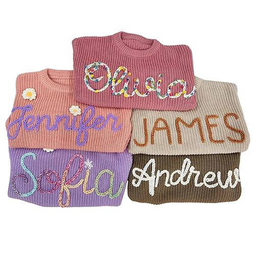 Personalized Baby Sweater - Custom Name Hand Embroidered - Baby