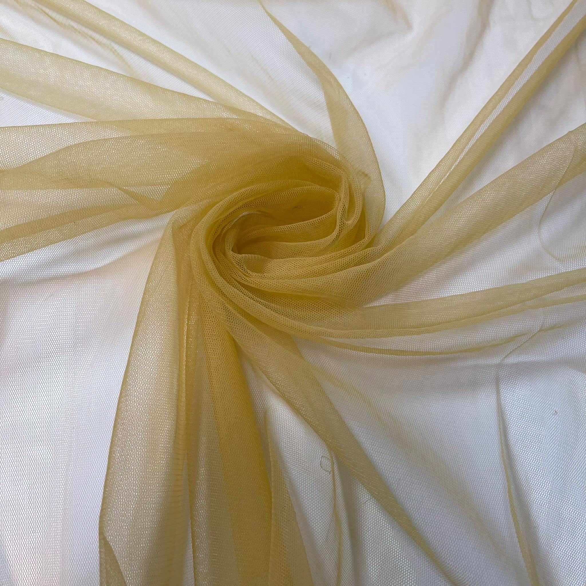 *Clearence*Wedding Arch MESH NET Fabric Sash Bows Wedding Table Runner (150cm Wide) by The Meter (Beige Gold, 2 Meter) โ image 1