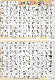 漢字 お風呂ポスター 2年生 小学生 書き順 2枚セット お風呂 おもちゃ 知育 学習玩具 小学校受験 幼児 学校 学習 学習ポスター 防水仕様 日本製