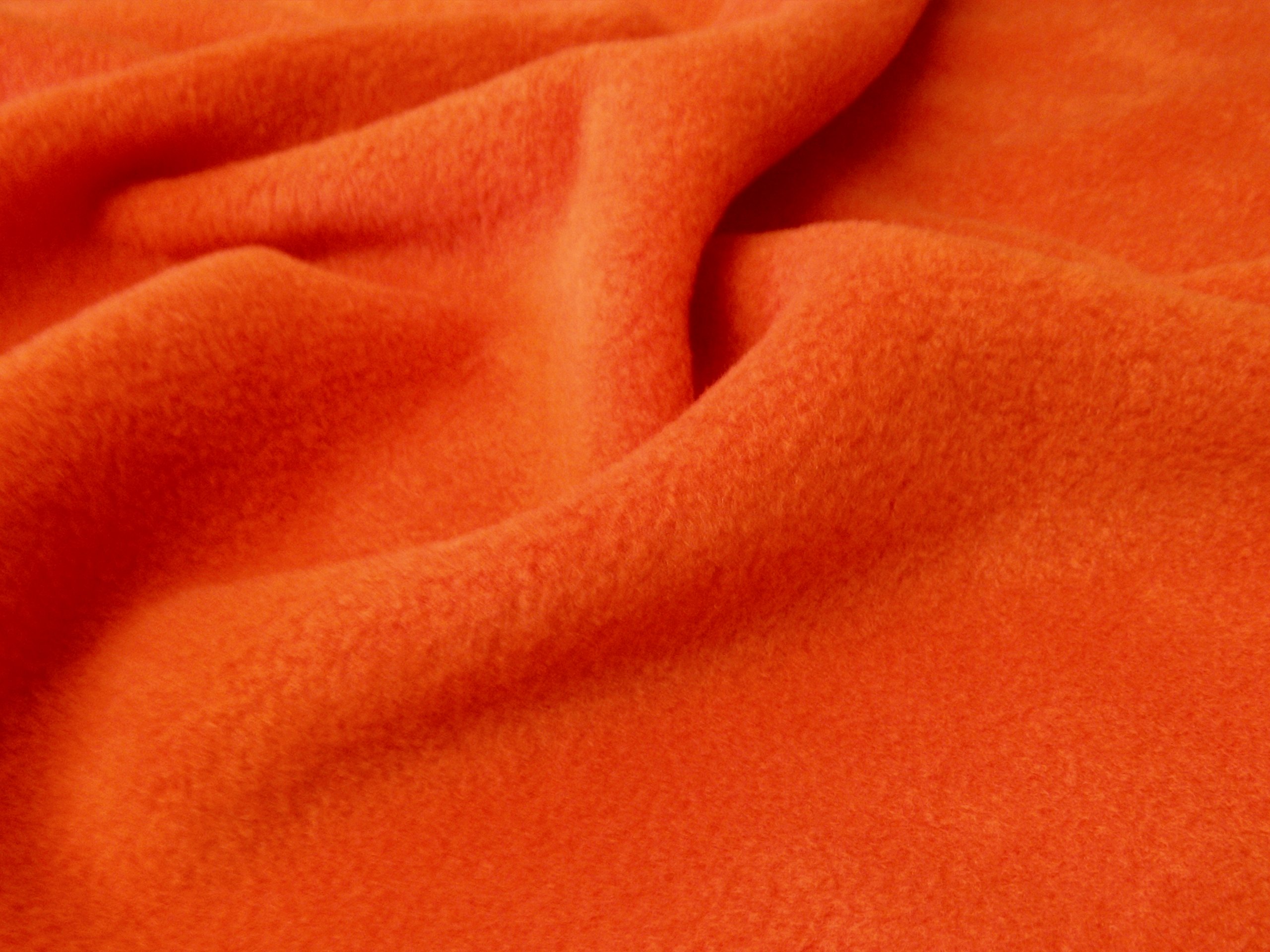 Quality Anti Pil Polar Fleece Fabric Material - Orange, 1Mtr - 150cmx100cm