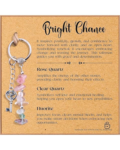 Crystal Keychain – Boho Charm for Women – Good Luck Gift, Motivational Spiritual Pr...