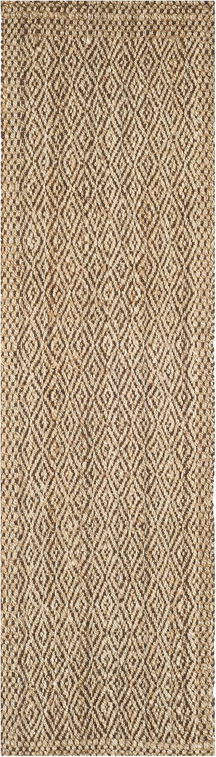 SAFAVIEH Natural Fiber Collection Runner Rug - 2'3" x 6', Natural & Brown, Handmade Boho Farmhouse Fringe Jute, Ideal for High Traffic Areas in Living Room, Bedroom (NF183A)