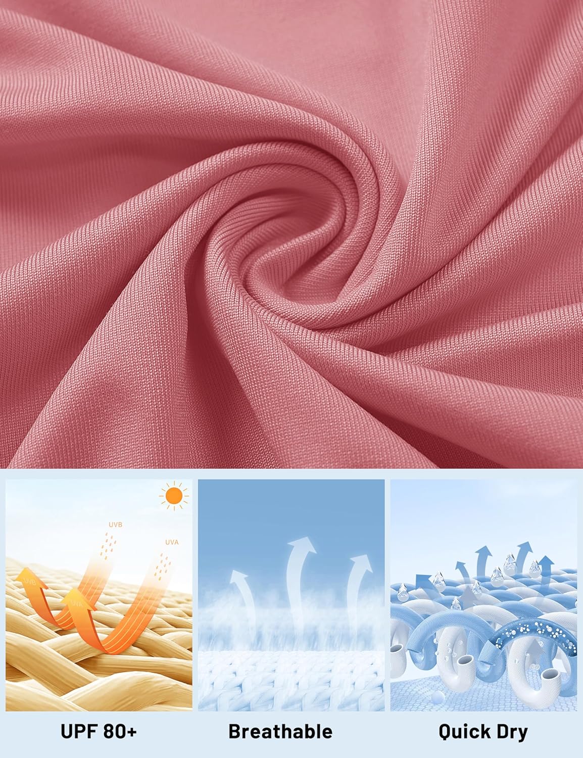 MAGCOMSEN Women's Long Sleeve Rash Guard Tshirts UPF 80+ Quick Dry Sun Shirts Swim Running Workout Tops with Thumb Holes - Image 5