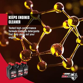 Echo Products 6550002 Red Armor Oil Mix 2-Cycle2-Stroke High Performance, Semi-Synthetic, Clean and Protect Against Carbon Build Up, Outdoor Power Equipment Engine Formula 5.2 fl oz (6 Pack)