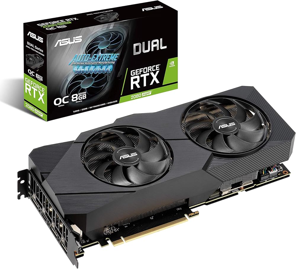ASUS GeForce RTX 2080 Super Overclocked 8G GDDR6 Dual-Fan EVO V2 Edition VR Ready HDMI DisplayPort 1.4 Graphics Card - View 1