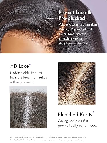 Miniatura 3 de LUVME HAIR Peluca de cabello humano ligero Yaki de 12 pulgadas, con encaje HD indetectable, sin pegamento, cabello humano prearrancado, peluca de