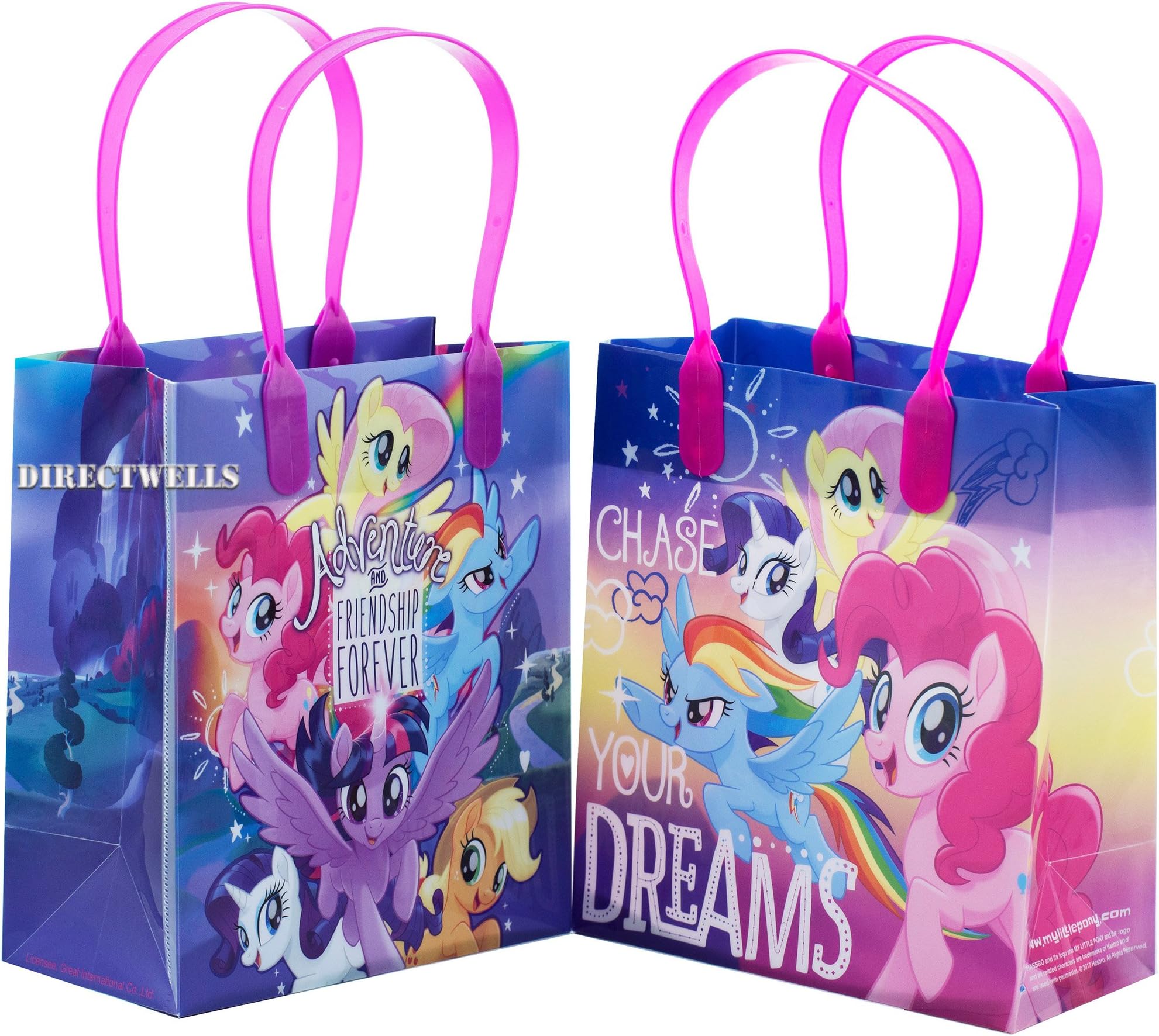 PL Little Pony Adventure and Friendship 12 Party Favor Reusable Goodie Small Gift Bags