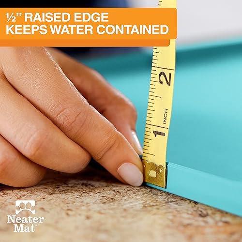 Miniatura 20 de Neater Pet Brands Neater Mat - Tapetes para mascotas para comida y agua, tapete de silicona impermeable, bandeja de alimentación, tapete de comida