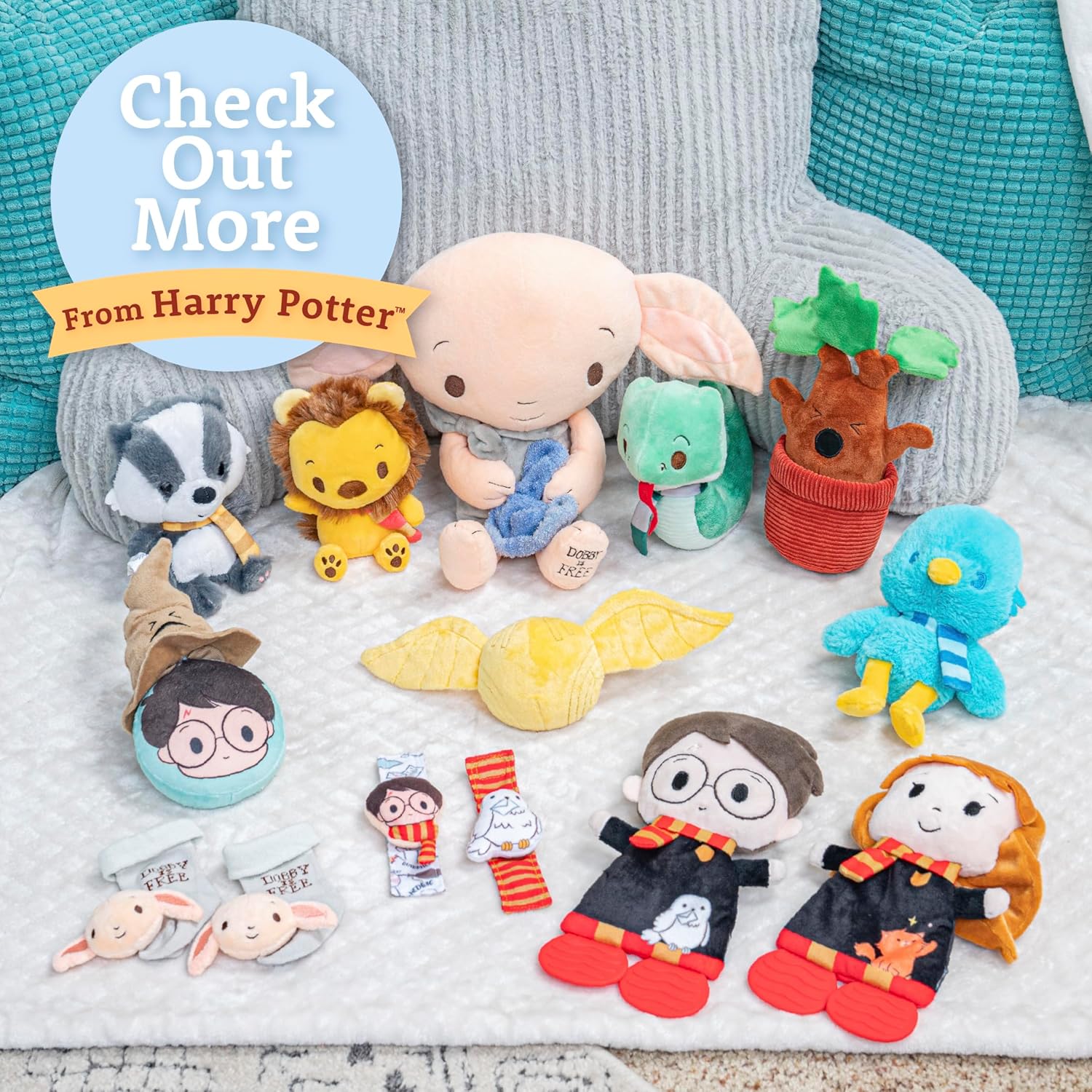 Kids Preferred Harry Potter Hogwarts House Peek a Boo On The Go Activity Toy Lovey Security Blanket for Newborns, Babies, and Toddlers - Image 6