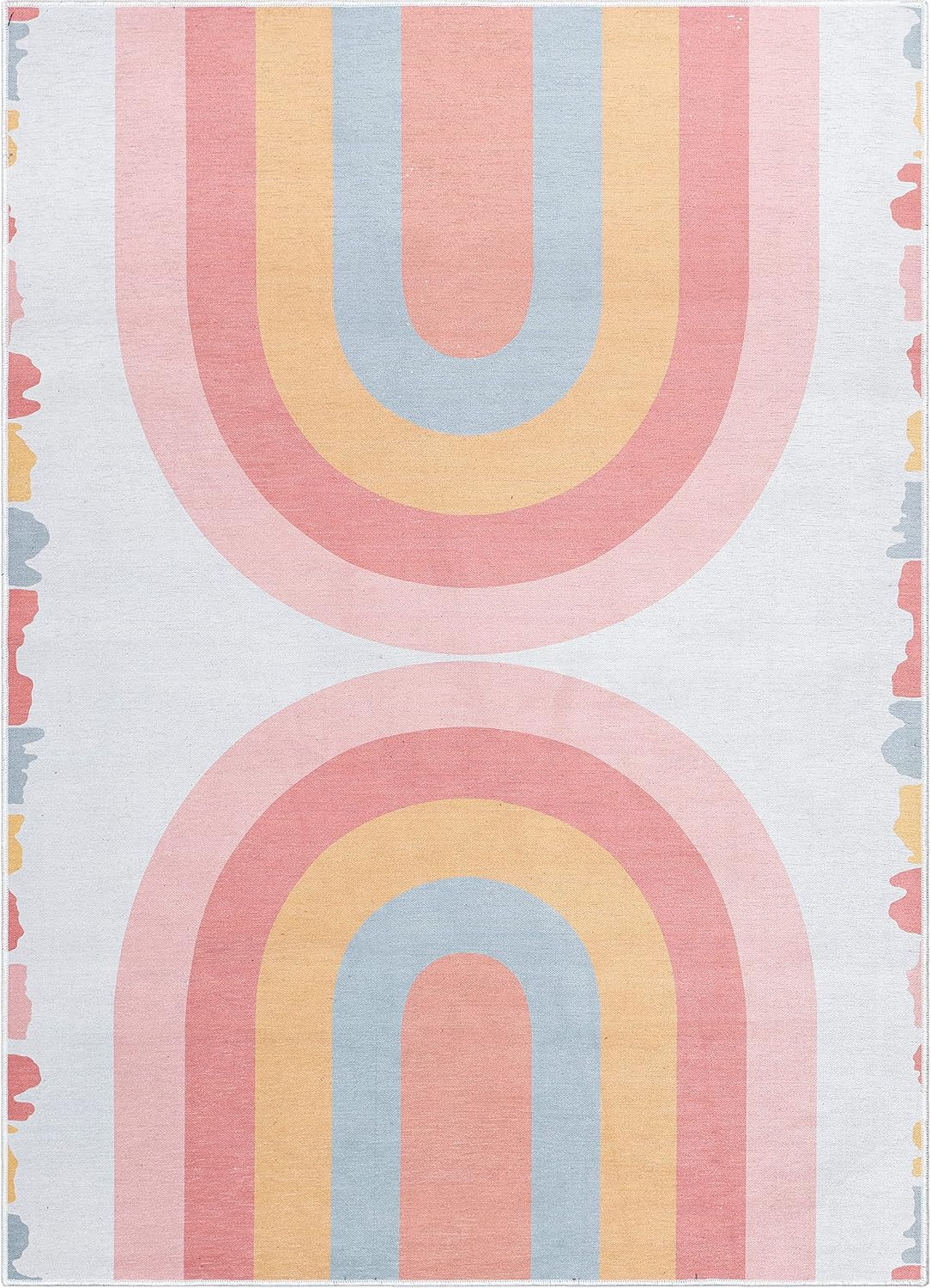 Well Woven Crescent Rainbow Pink & Orange Multicolor Apollo Kids Collection 3'3" x 5'
