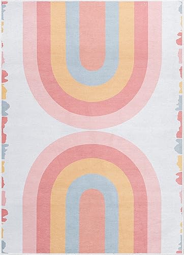 Miniatura 3 de Well Woven Kids Rugs - Alfombra moderna de tejido plano multicolor de 7 pies 7 pulgadas x 9 pies 10 pulgadas