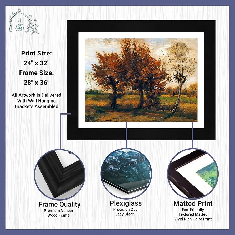 ゴッホ風風景画　F4サイズ　木製額縁付き　キャンバス画 ゴッホ風風景画 F4サイズ 木製額縁付き キャンバス画 額縁