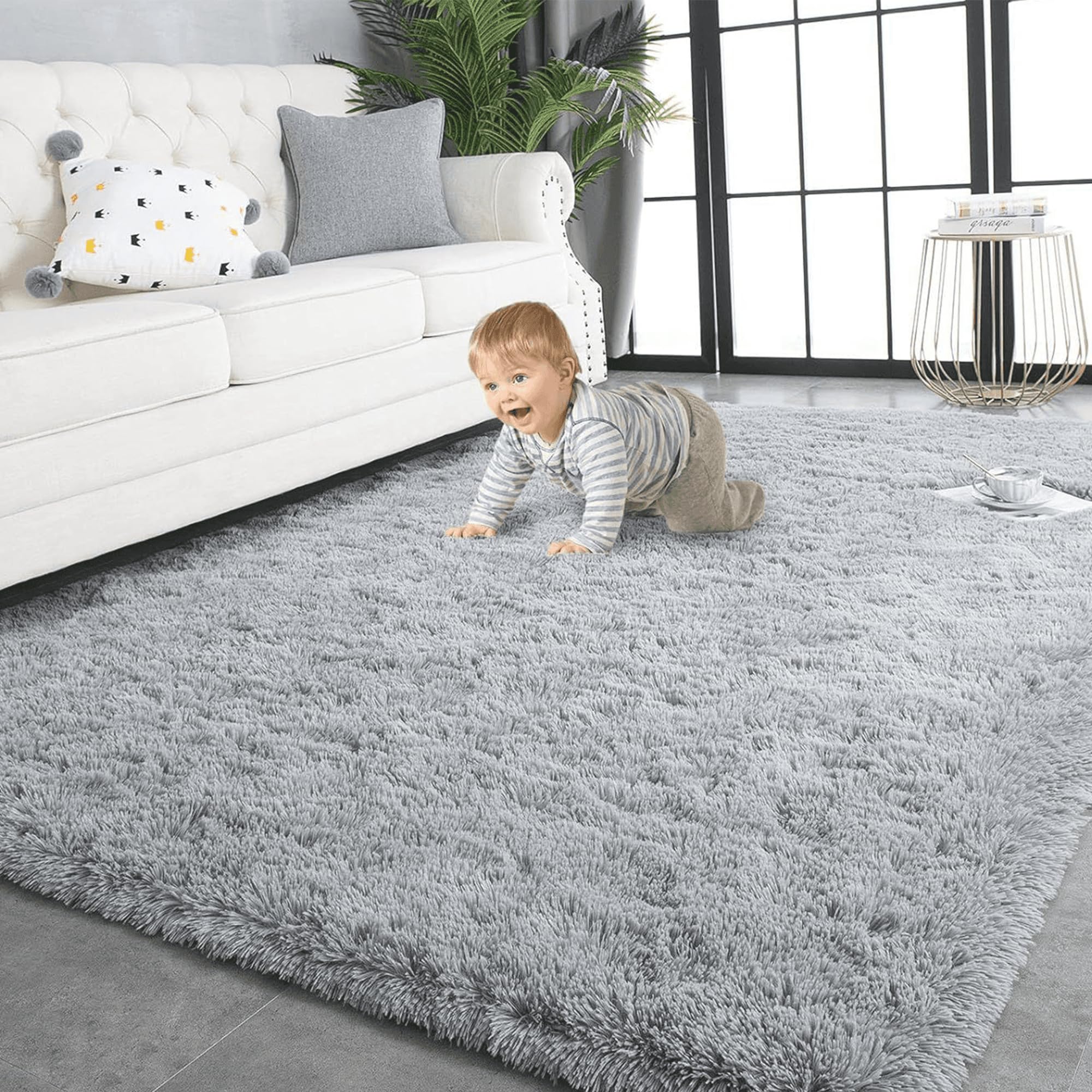 Tapis antidérapant et moelleux 220x260 cm pour intérieur sûr
