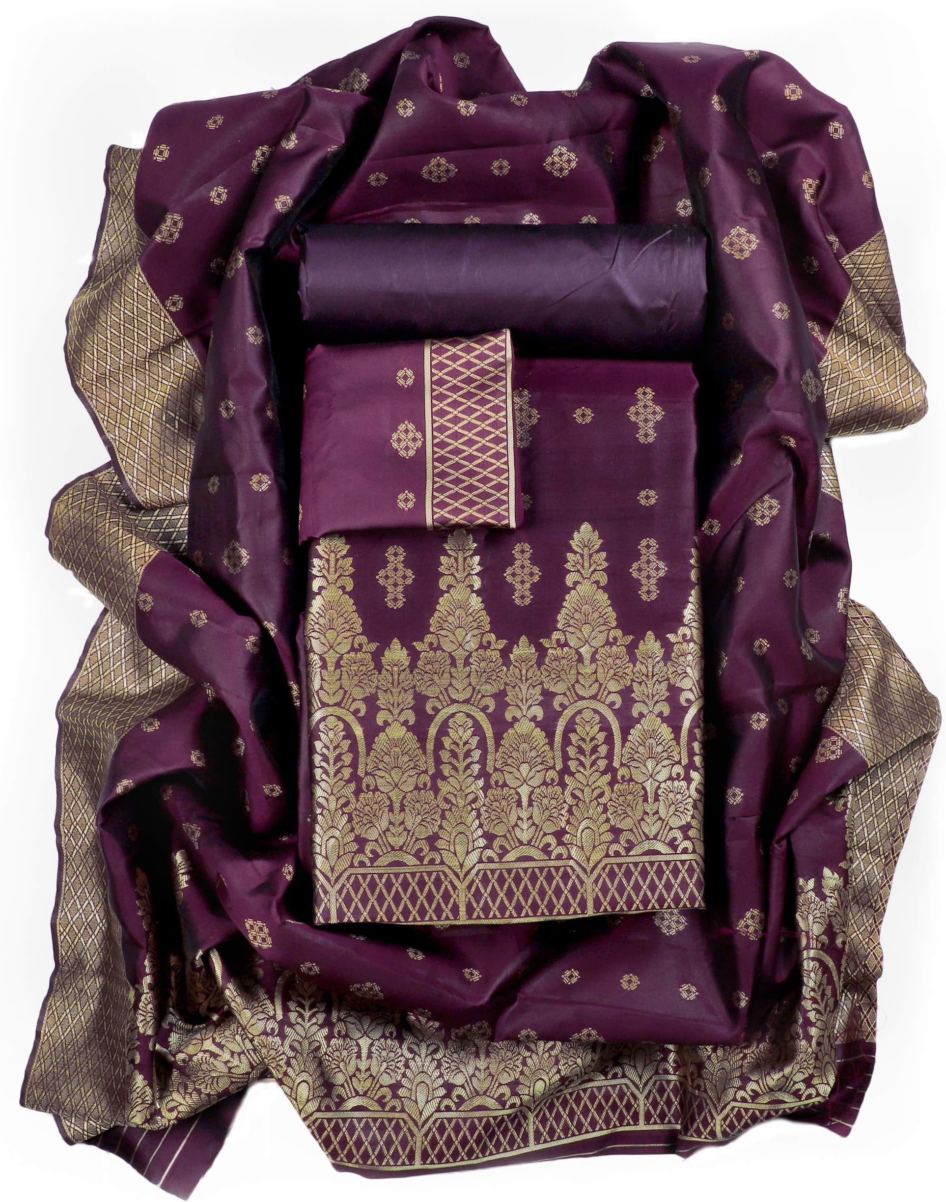 Sun Fashion And Lifestyle woven dress material for women (Jacquard 1; Free Size)