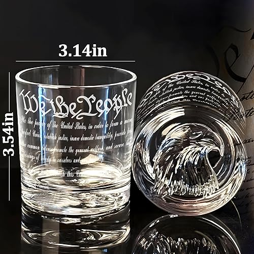Miniatura 41 de Decantador de whisky grabado con la bandera estadounidense We The People, juego de decantador con 2 vasos para licor, whisky, bourbon o vino, regalo