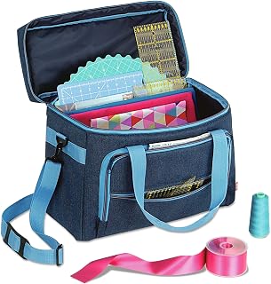 Prym 612634 Nähmaschinen-Tasche (Jeans/ türkis) ,44 x 20 x 35 cm, ungefüllt