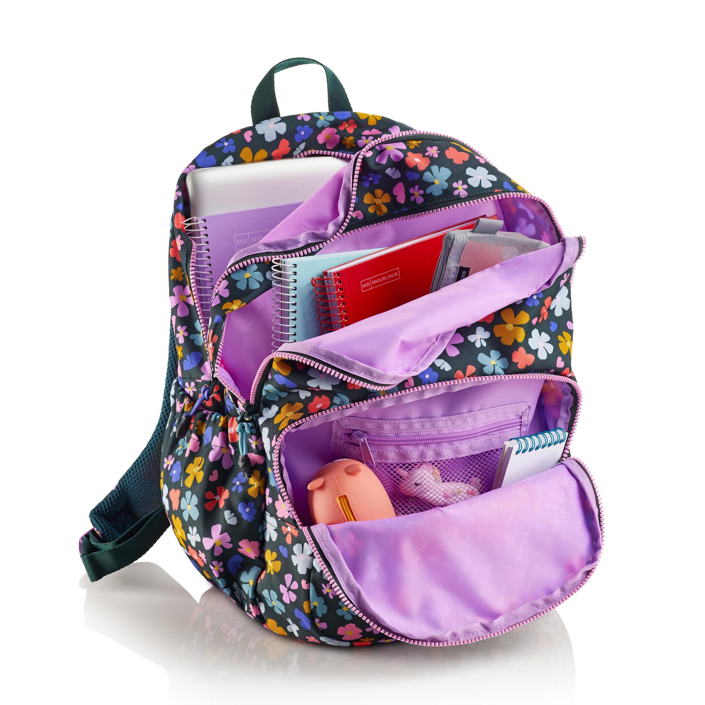 Miquelrius - Mochila Escolar 27 L Triple Compartimento, Spring Night | Doble Cremallera, Espalda Acolchada y Tiradores Metálicos para Separar y Acceder Fácilmente al Material
