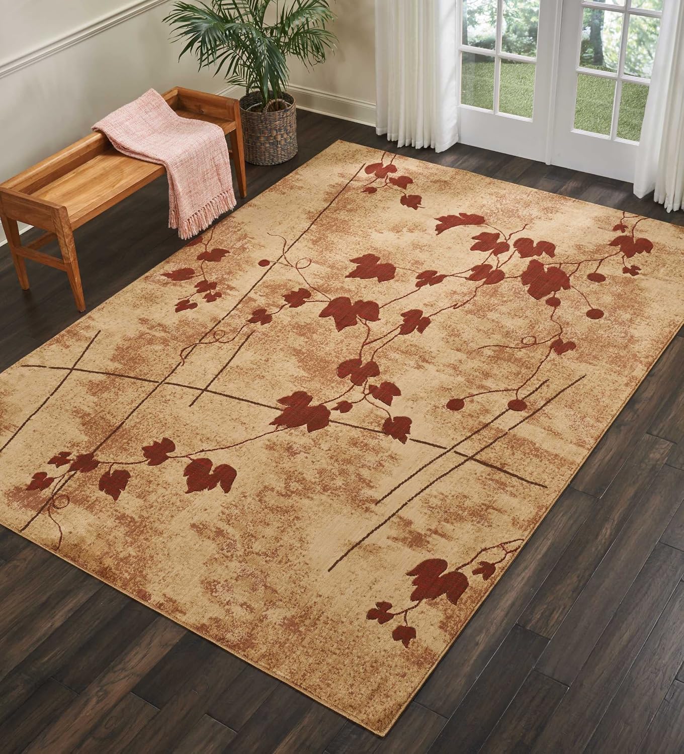 Nourison Home Somerset Latte 5'3" x 7'5" Area Rug - Easy Clean, Non Shedding, Bed Room, Living Room, Dining Room, Kitchen (5' x 8')