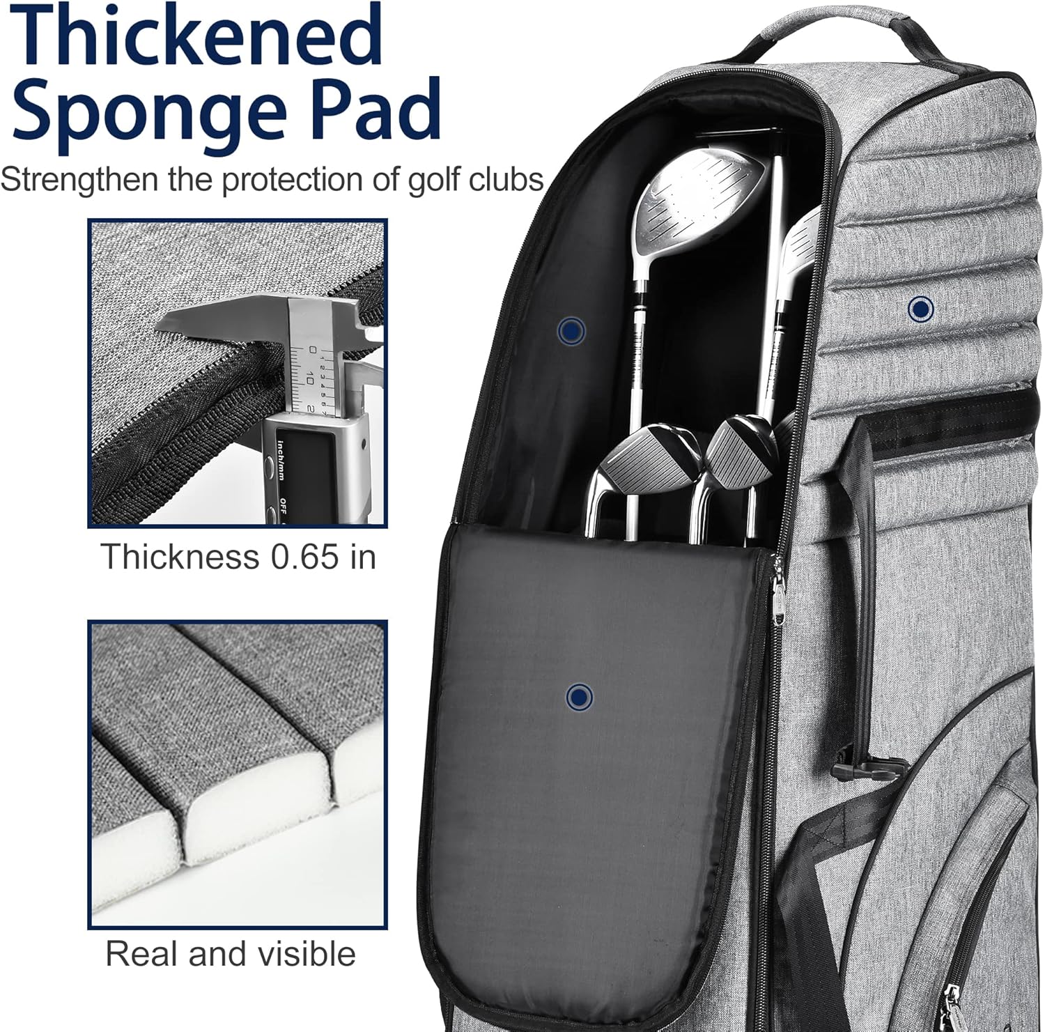 Partage Golf Travel Bag with Wheels, Golf Travel Case for Airlines, 900D Heavy Duty Oxford -Black - Image 3