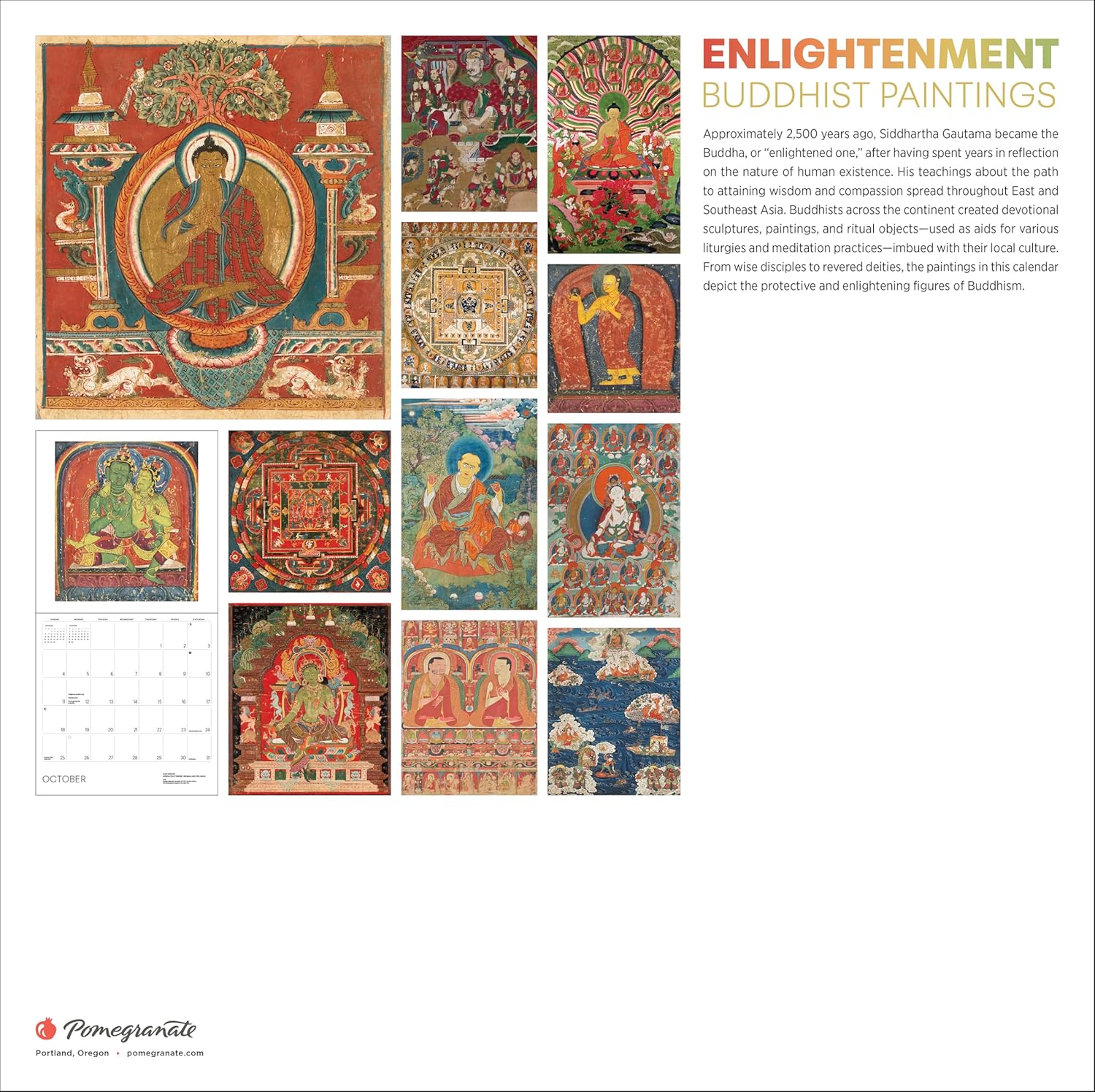 Wall Calendar 2026, Enlightenment: Buddhist Paintings Art, 12 Months, Large Grid Design Featuring 12 Artworks - Image 6