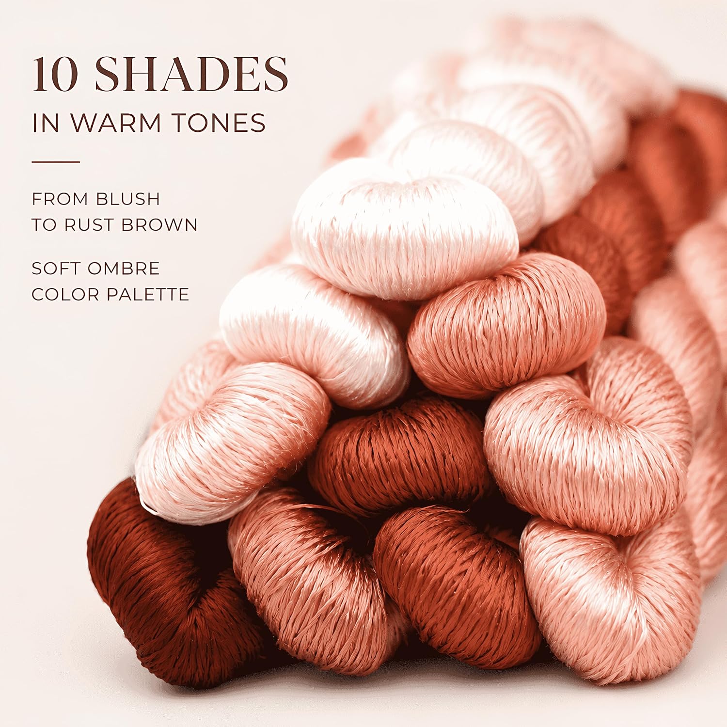 Natural 100% Silk Thread, Handmade Embroidery Thread Silk Floss 10 Colors 110m Each (93)