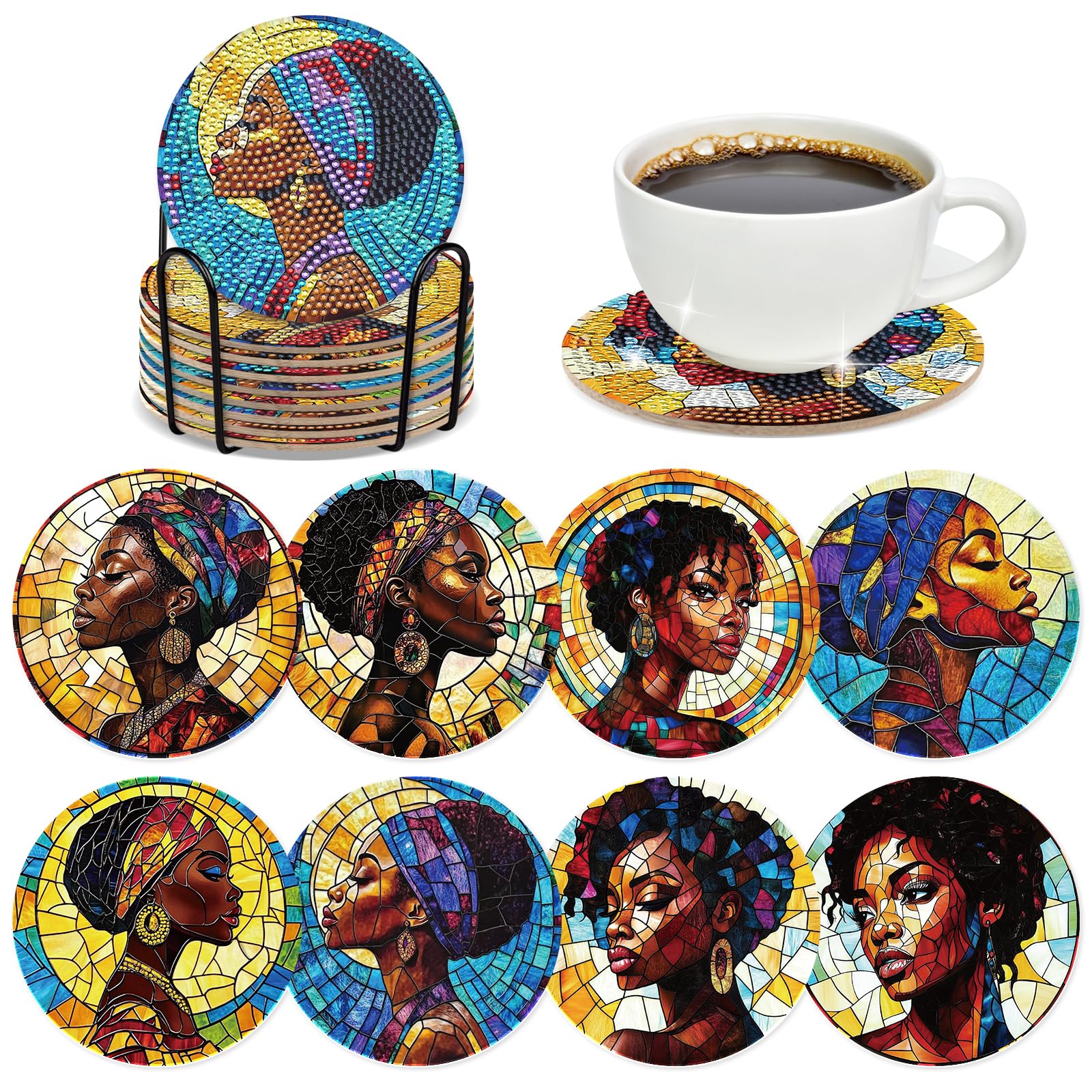 Dessous de verre femme noire pour vos pauses café et soirées d'art