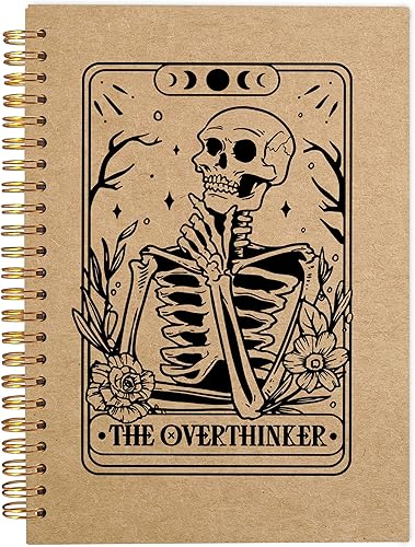 Miniatura 9 de The Overthinker - Cuaderno de cartas del tarot, diario gótico de calavera gótica, diario de bruja, suministros de oficina góticos, cuaderno