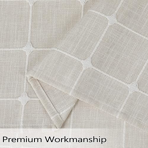 Miniatura 4 de CAROMIO Cortinas de cocina de granja de 24 pulgadas de largo, juego de cortinas cortas de lino bohemio para ventana pequeña para cafetería, baño,