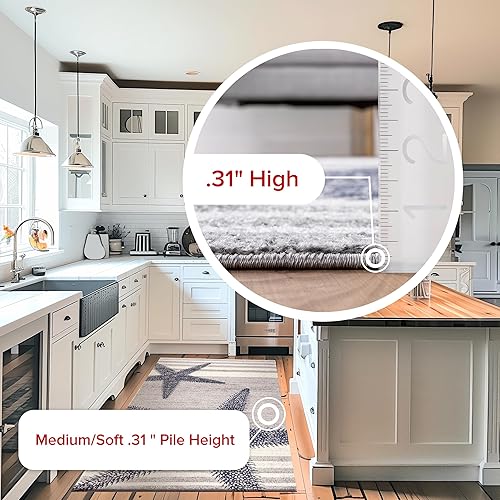 Miniatura 5 de nuLOOM Thomas Paul - Alfombra de pasillo con estrella de mar (2 x 6 pies), color gris