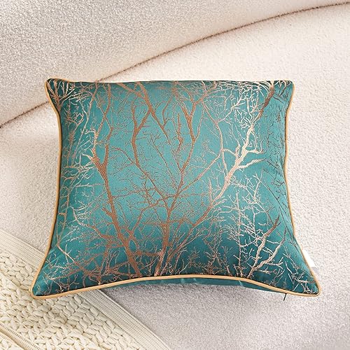 Miniatura 3 de Funda de cojín Avigers cuadrada, de 45x45cm, diseño con bordado a rayas abstractas doradas, funda de cojín decorativa, moderna de lujo, para sofá,