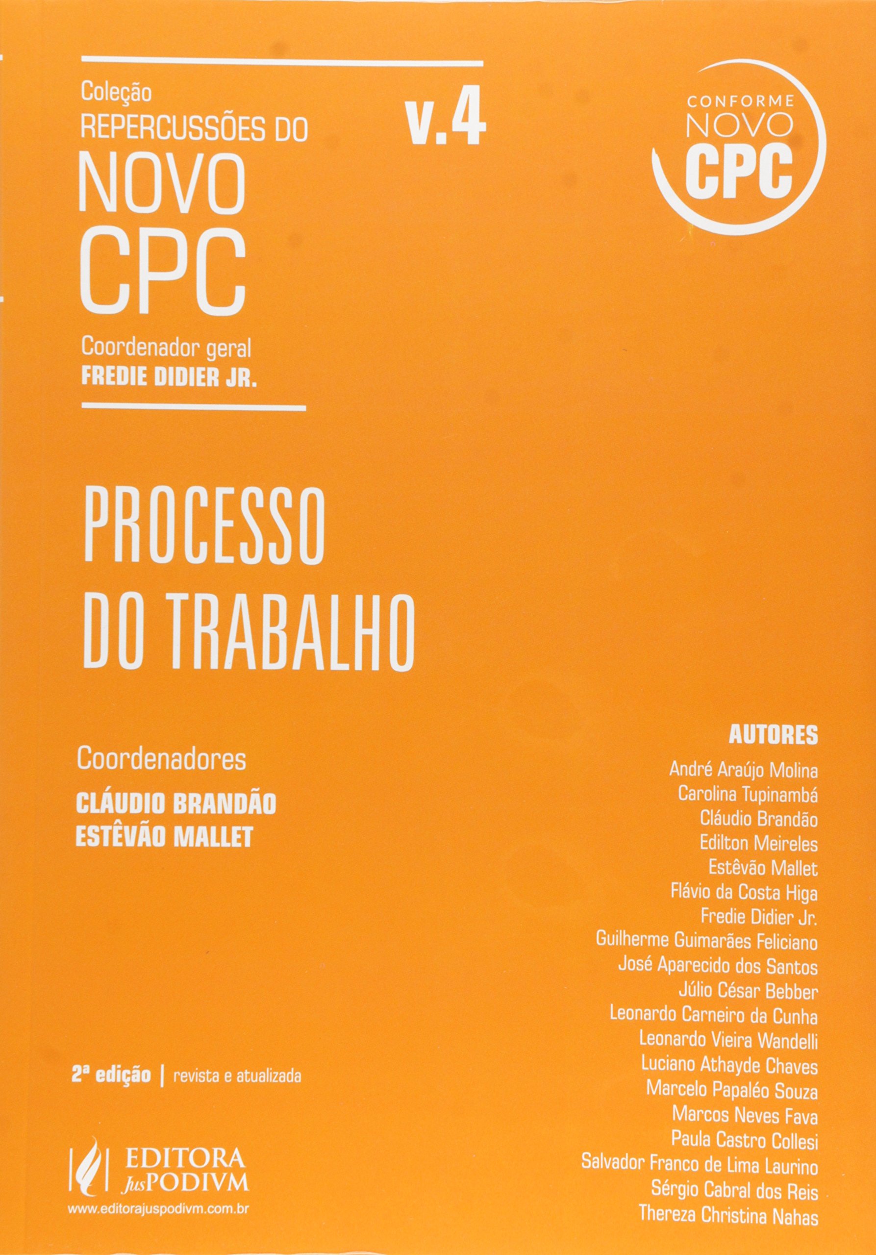 Capa de Processo do Trabalho - Volume 4. Coleção Repercussões do Novo CPC