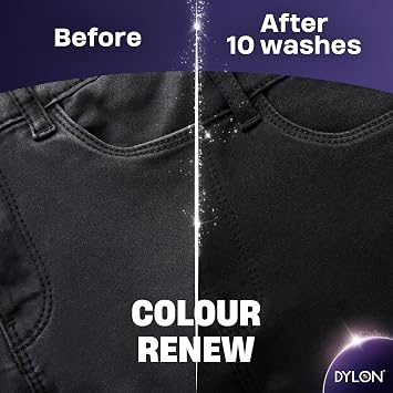 Dylon Black & Dark Detergent (30 Wash Loads), Liquid Laundry Detergent for all Black & Dark Clothes, renewing in every wash with optimal results in 10 washes (Pack of 2)