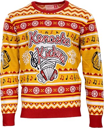 UglyChristmasSweater Kenosha Kickers Polka Band Holiday Knitted Pullover Funny Christmas Party Sweater