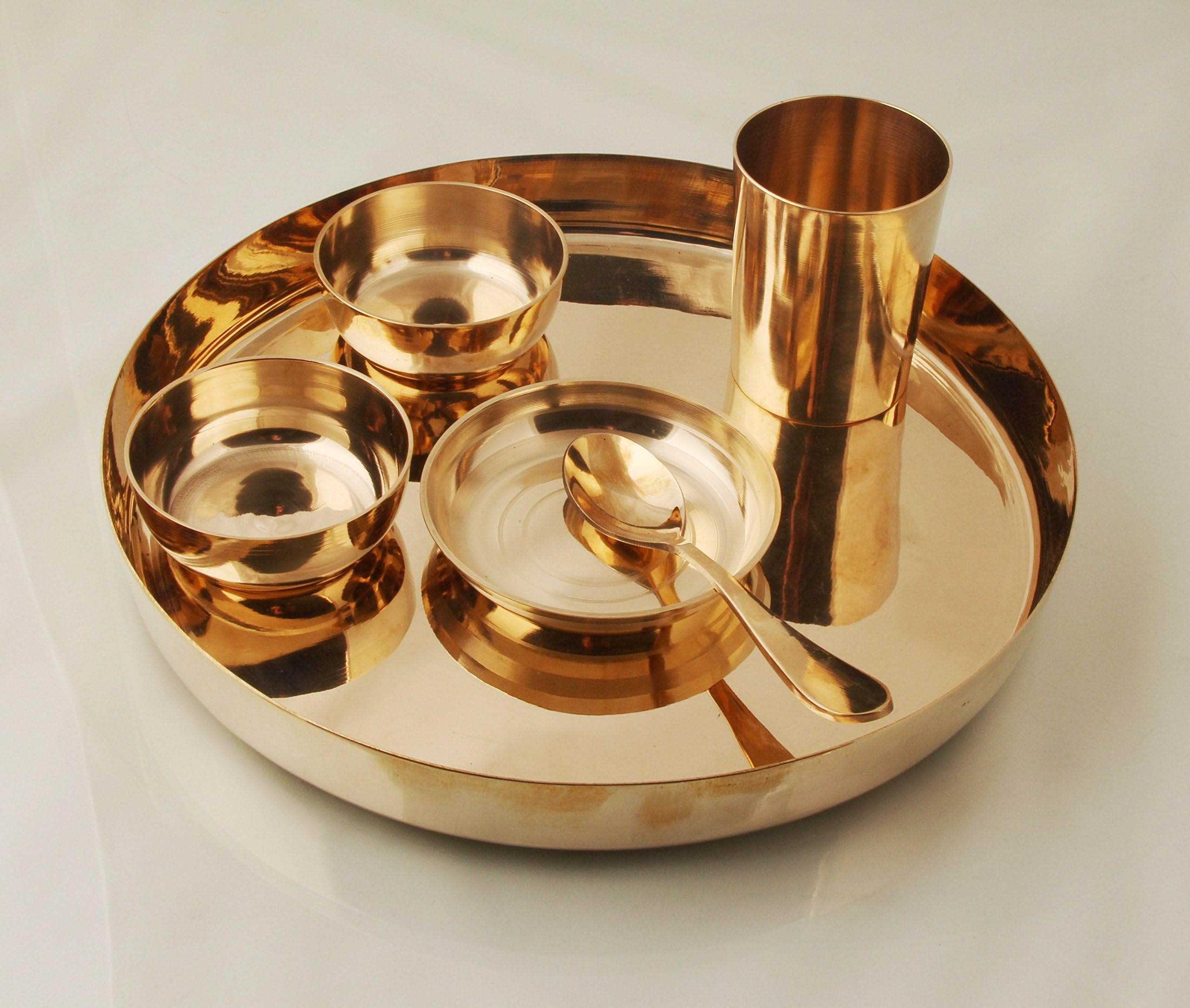 Mayur Exports Stainless Steel Thali Set - 6 Pieces, Bronze