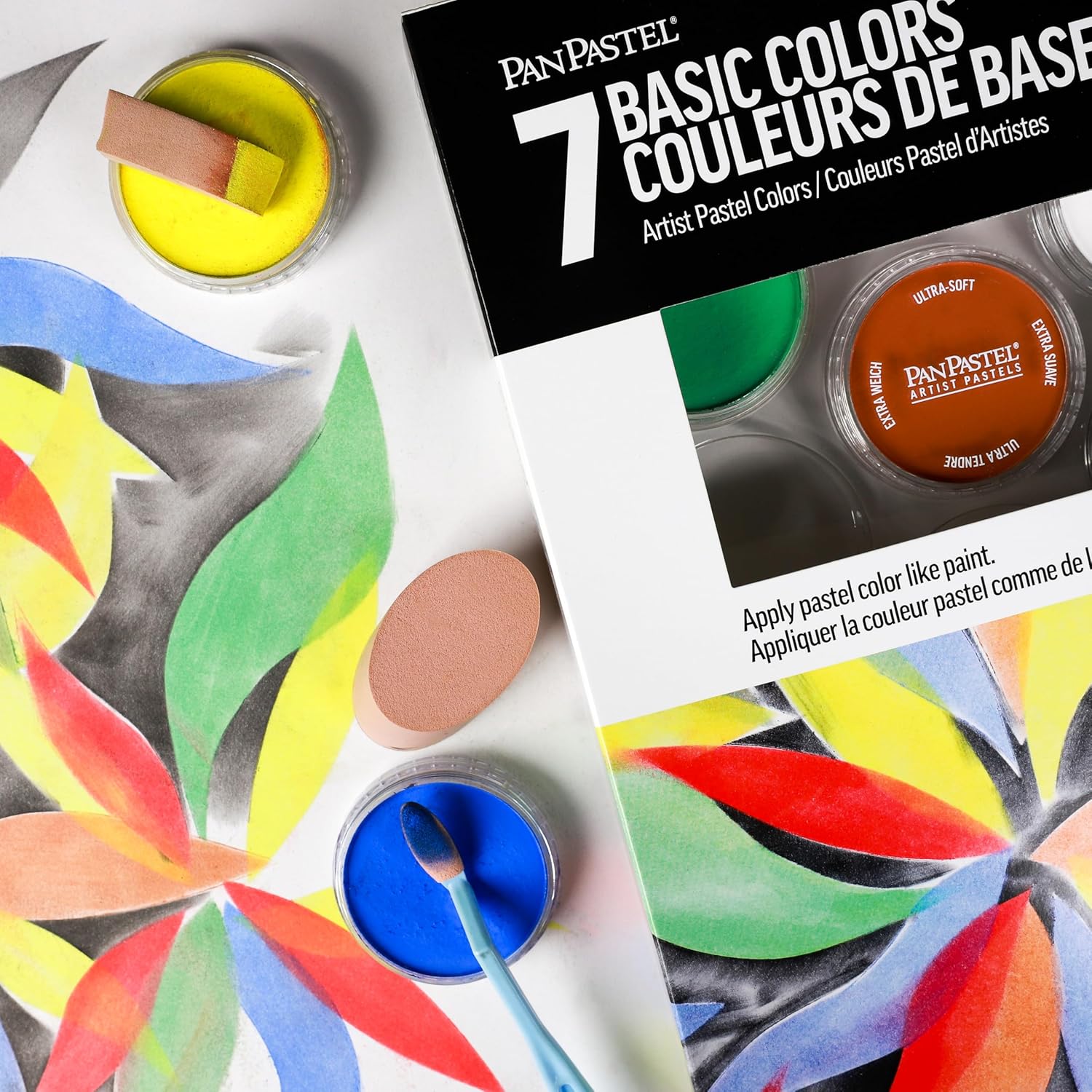 PanPastel Artist Pastels by Golden, Basic Colors Set, 7 Color, Professional Artist Pastels, Unique Pan Format (Cake-Like)