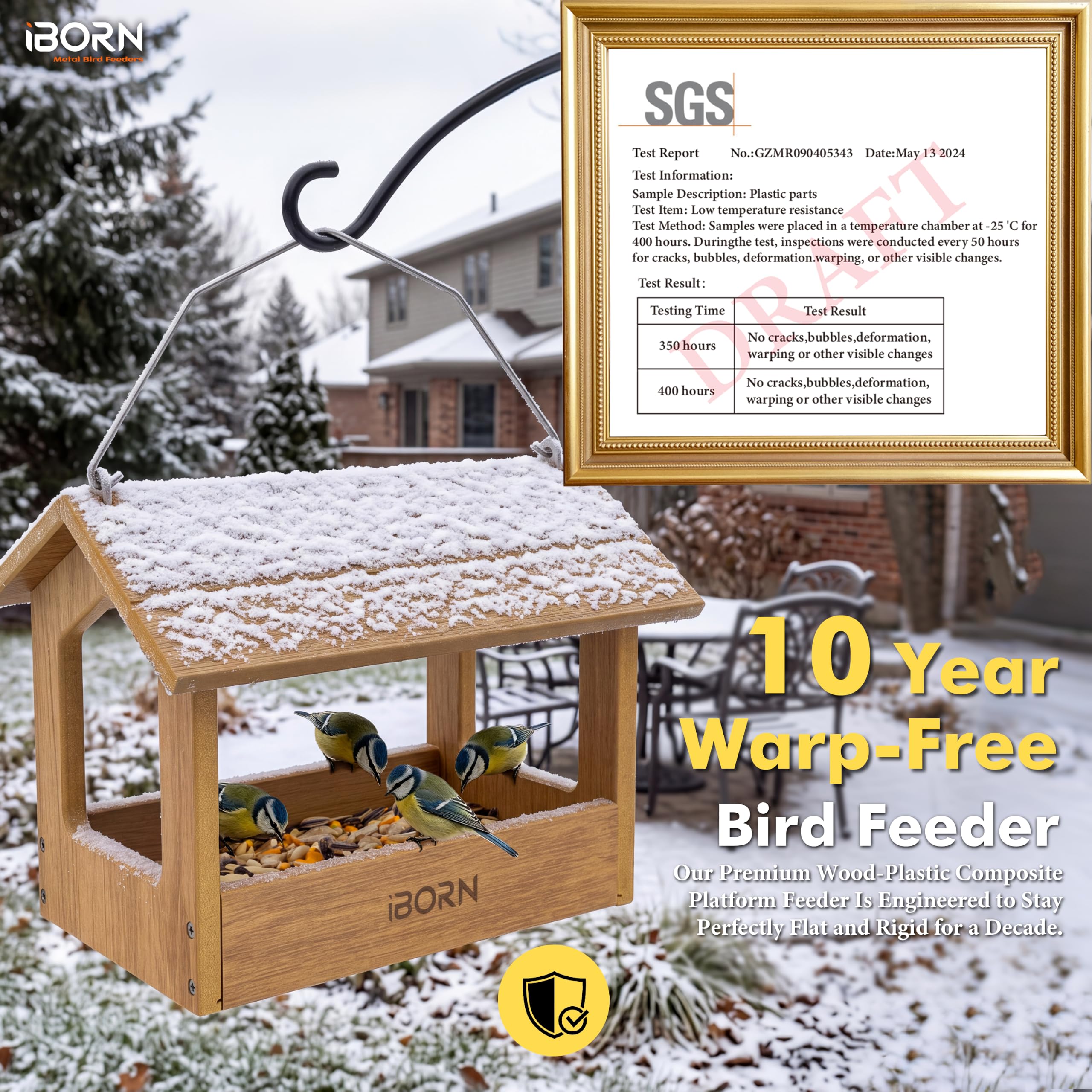 iBorn Pavilion Bird Feeder - Durable & Weatherproof -8