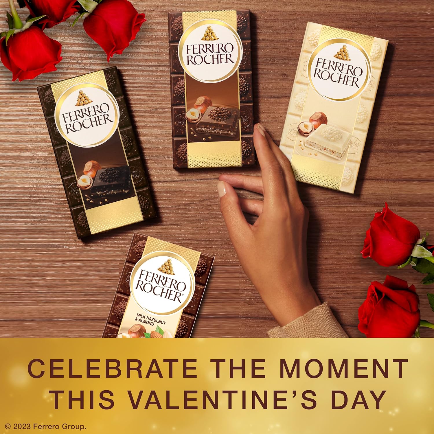Ferrero Rocher Premium Chocolate Bars, Dark Chocolate Hazelnut Individually Wrapped, Luxury Chocolate Gift for Valentine's Day, 3.1 oz each, 8 Pack : Grocery & Gourmet Food