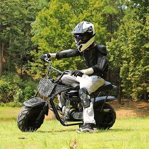 Miniatura 2 de Oryxearth Mini moto de cross para niños, 105 CC de 4 tiempos a gasolina, motocicleta todoterreno con bolsillo de gasolina, con aprobación EPA, hasta