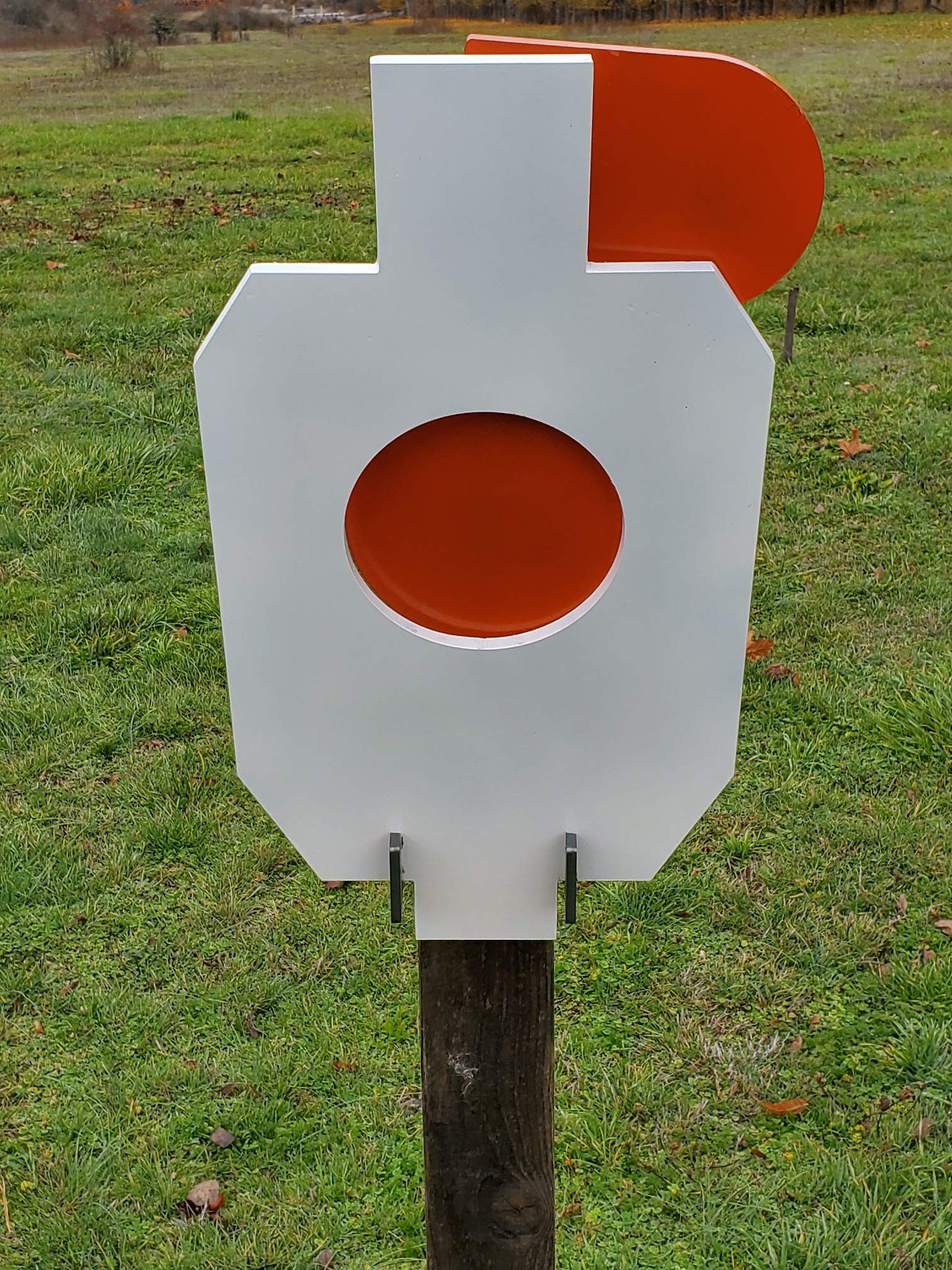 AR500 Steel Hostage and Center Mass Angled IDPA 2/3 Shooting Target 3/8 AR500 with Collapsible Stand Kit