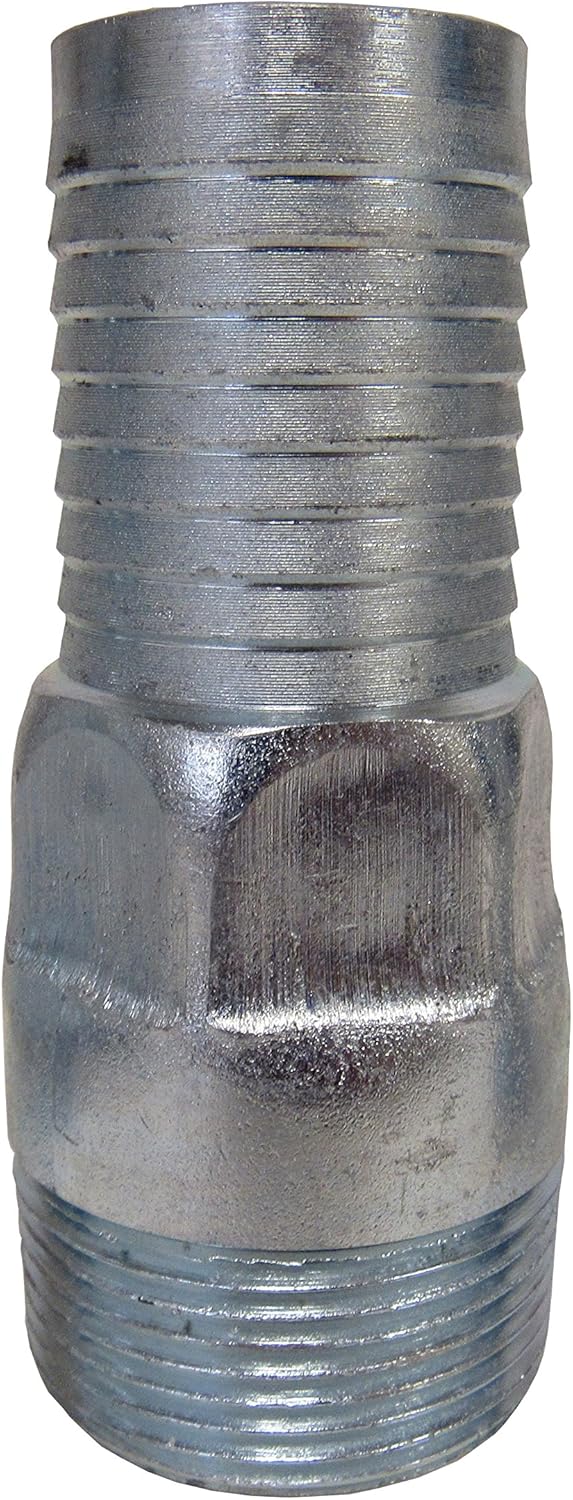 Galvanized King Nipple, 1-1/4 Inch MNPT Thread x Hose Barb, Galvanized Steel, Bulk & Fluid Handling -QTY: 8 PIECES
