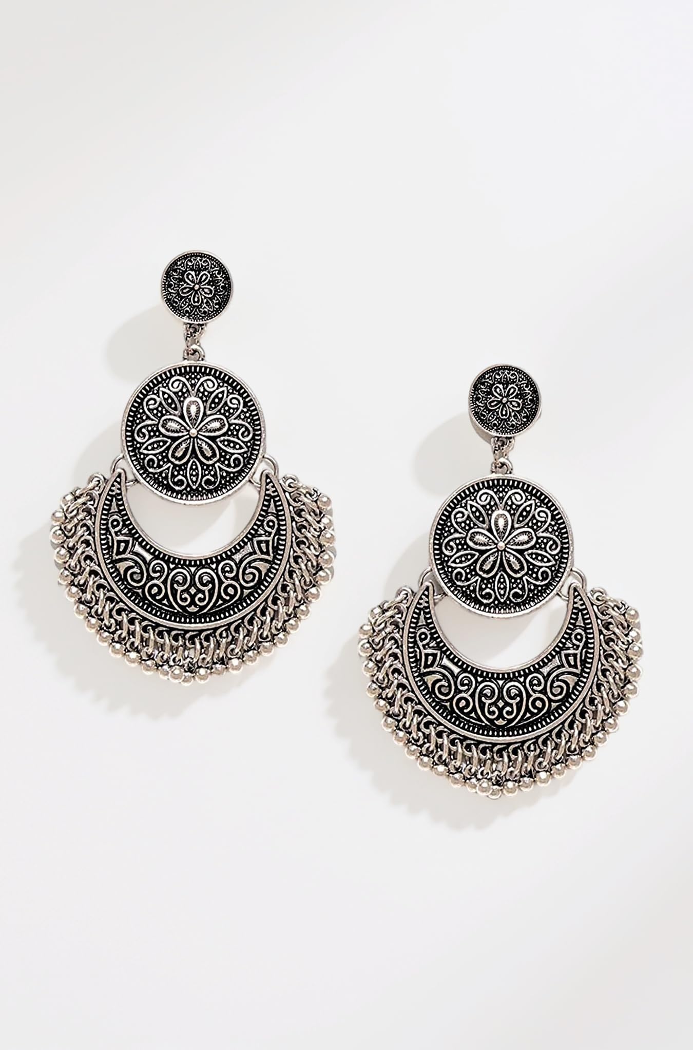 YouBella Fashion Jewellery for women Afghani Tribal Oxidised Dangler Earrings for Girls and Women