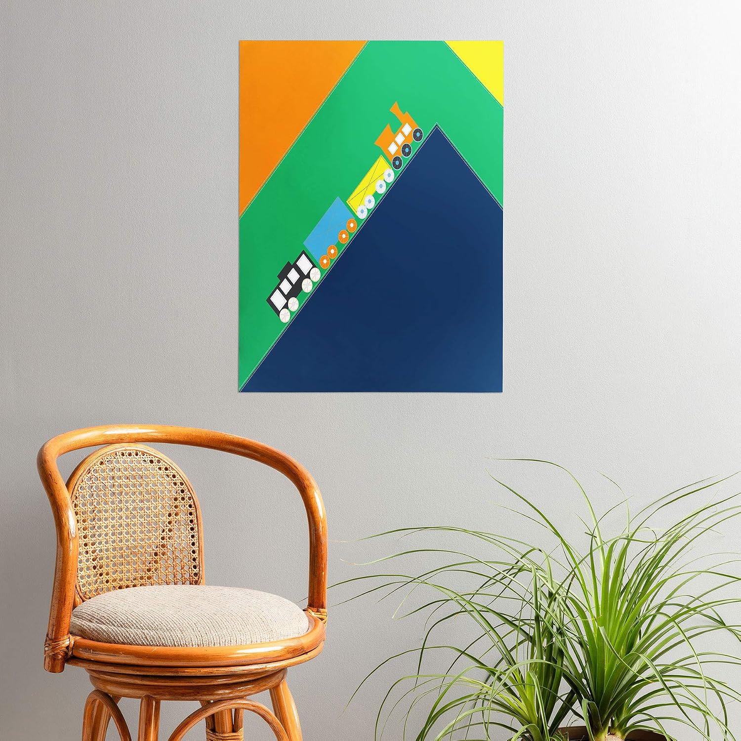 Deny Designs VY LA Train Orange Poster, 18x24, Multi