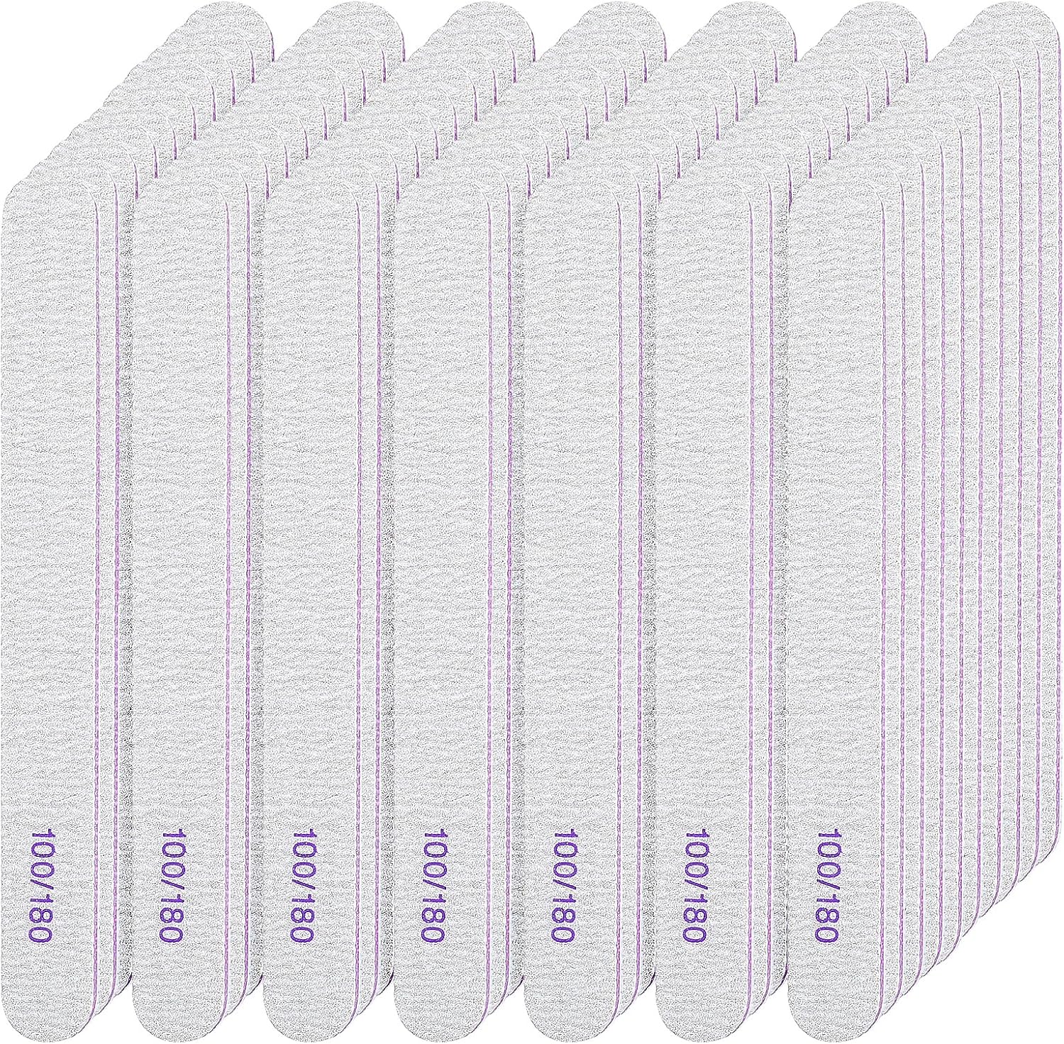 200 Pcs Nail Files 100/180 Grit Double Sides Emery Boards Reusable Nail Files for Acrylic Nails Professional Manicure Tools for Natural Nails Acrylic Nails Home and Salon Supplies (Oval)