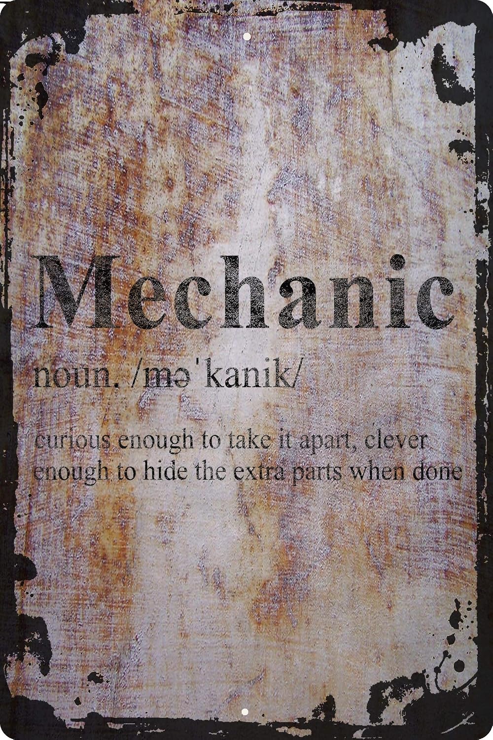 Wall Sign Mechanic curious clever to take apart and hide parts Decorative Art Wall Decor Funny Gift