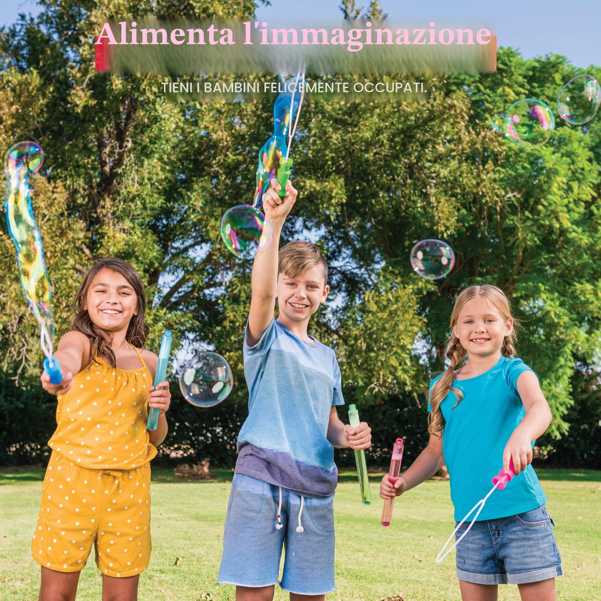 JOYIN Confezione da 24 bacchette a bolle di grandi dimensioni per giocattoli estivi attività all'aperto e interni Pasqua bolle e bomboniere per bambini