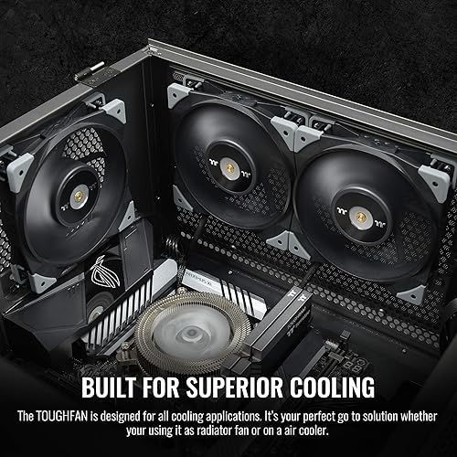 Miniatura 6 de Thermaltake TOUGHFAN 14 Negro PWM 5002000rpm - Ventilador de radiador circular de alta presión estática de 140 mm con sistema de montaje