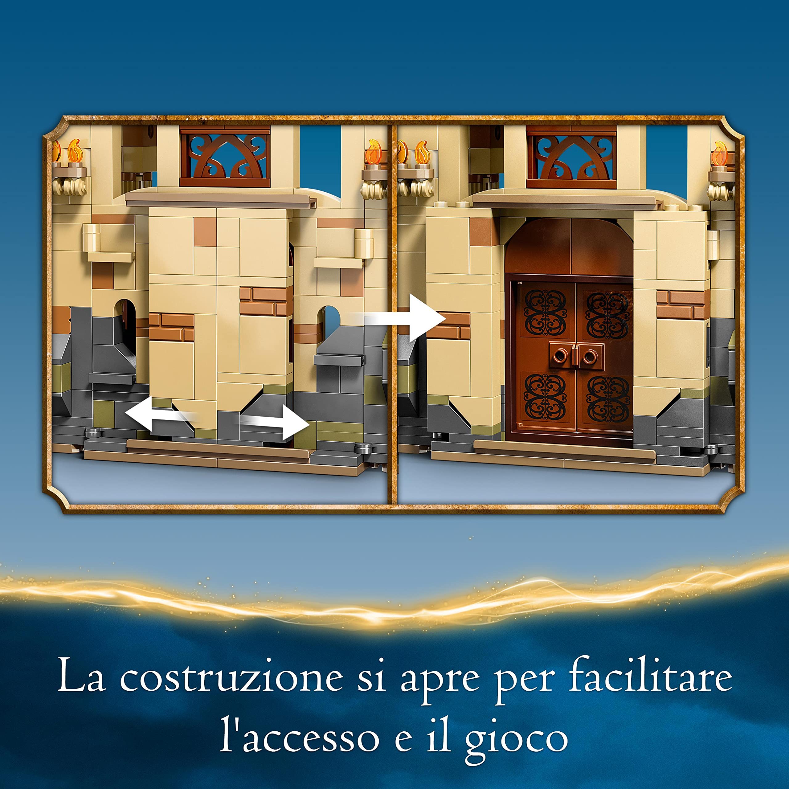 LEGO 76413 Harry Potter Hogwarts: la Stanza delle Necessità, Castello Giocattolo per Bambini e Bambine con Serpente di Fuoco Trasformabile, Set Costruzione Modulare da i Doni della Morte